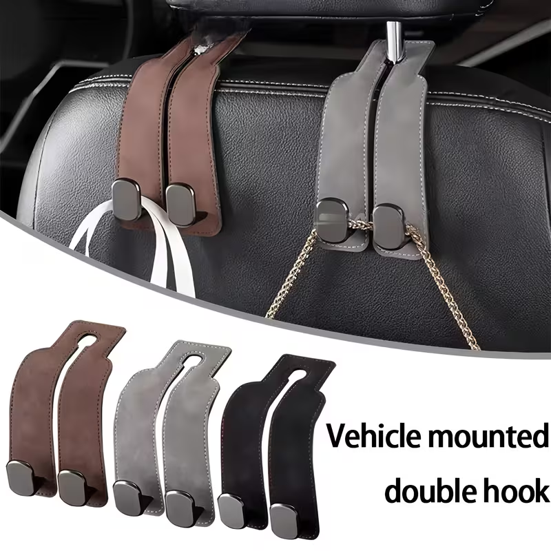🔥LAST DAY SALE 50% OFF - 🚗Car Seat Back Alcantara Storage Hook - 💥Double Hook Holder for Convenient Storage