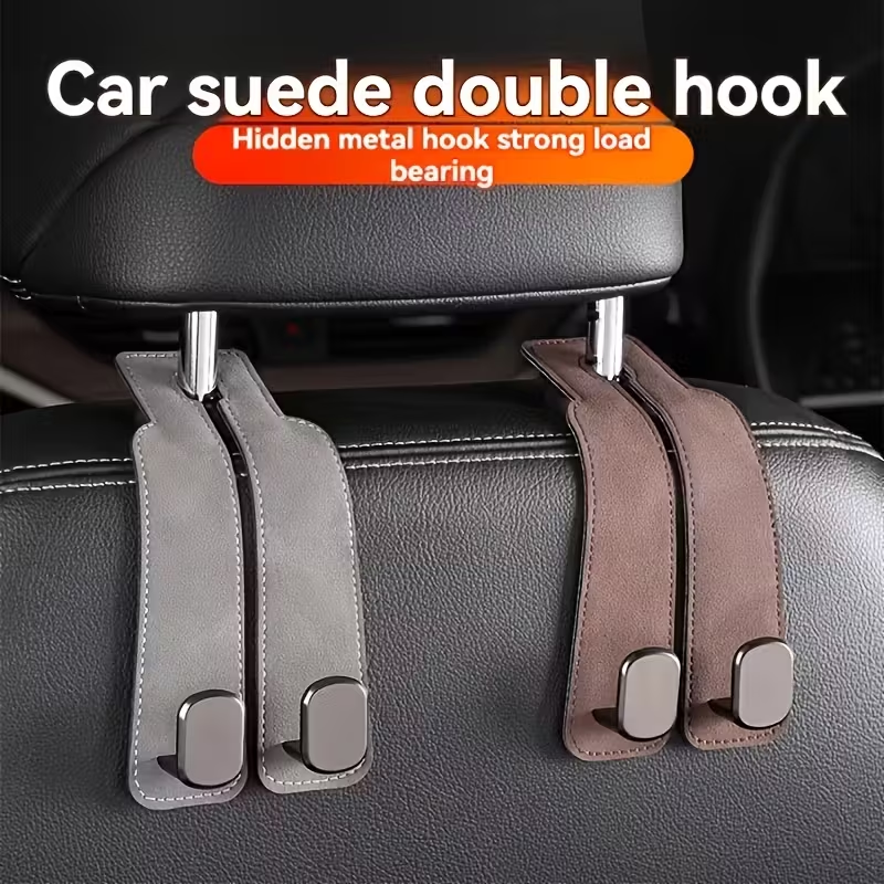 🔥LAST DAY SALE 50% OFF - 🚗Car Seat Back Alcantara Storage Hook - 💥Double Hook Holder for Convenient Storage