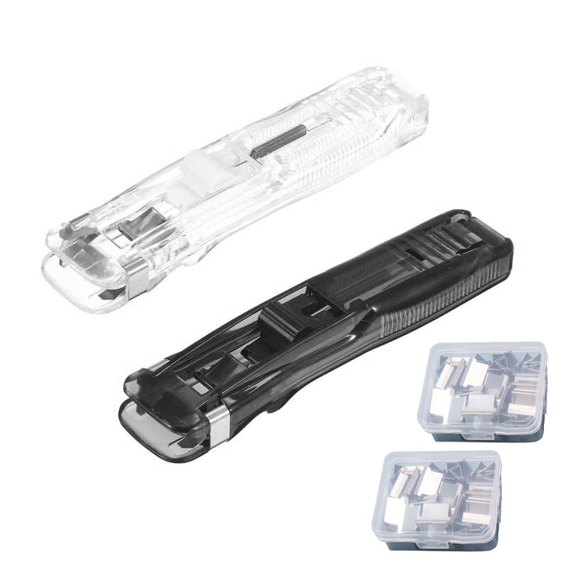 Portable Binder Clip Stapler - ❤️Includes 50 reusable clips