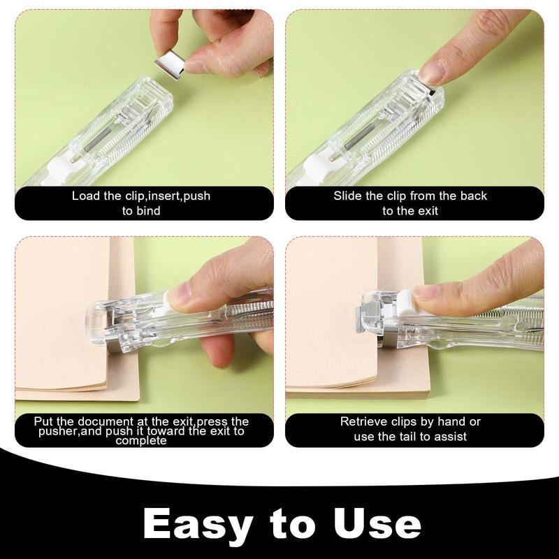 Portable Binder Clip Stapler - ❤️Includes 50 reusable clips