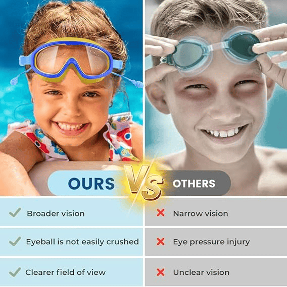 🔥Last Day Promotion 49% OFF HD Anti-Fog Large Frame Swimming Goggles for Kids (Ages 6-16)