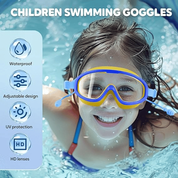 🔥Last Day Promotion 49% OFF HD Anti-Fog Large Frame Swimming Goggles for Kids (Ages 6-16)